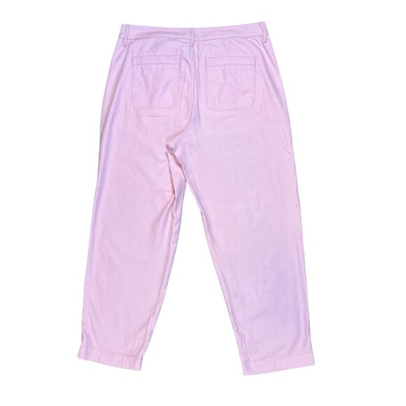 J. Crew Women’s Cotton Pants High Rise Pink Garment-Dyed Foundry Size 12 - Picture 2 of 15